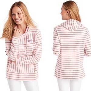 Vineyard Vines relaxed hoodie shep shirt hooded sweatshirt - pink stripes